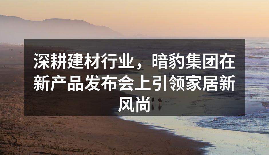 暗豹集团新品发布会现场盛况